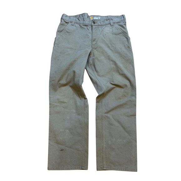 Carhartt Mens Relaxed Fit Utility Work Pants 36x30 Durable Cotton Khaki - Picture 1 of 8